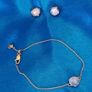 Monica Vinader Moonstone Siren Earrings & Bracelet